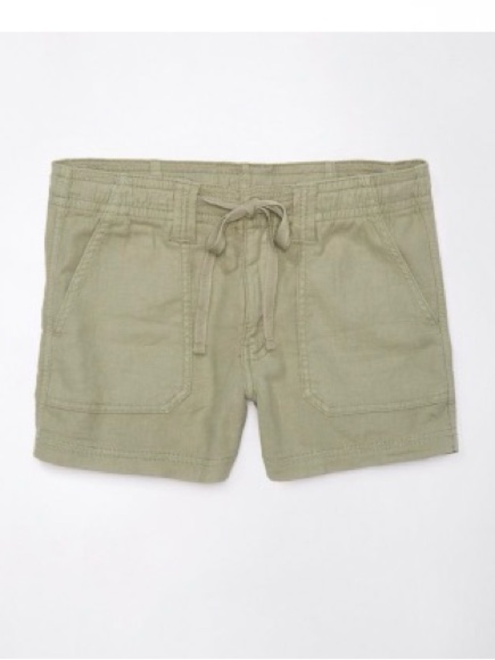 American Eagle Dreamy Drape Linen Blend Shorts - Olive